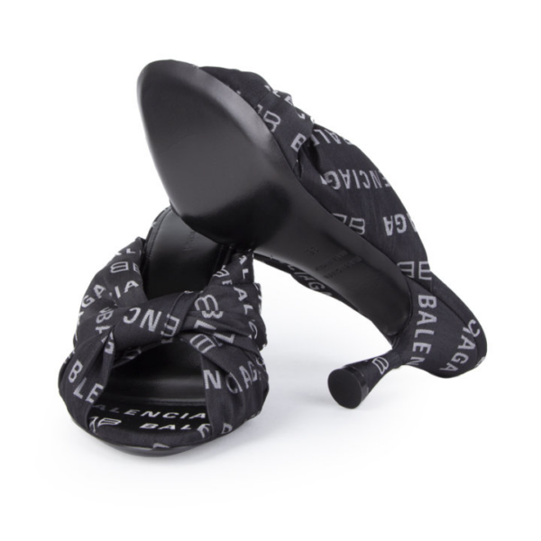 Giày Balenciaga Drapy Sandals Black 623334 W2BX0 1090 - Ảnh 7