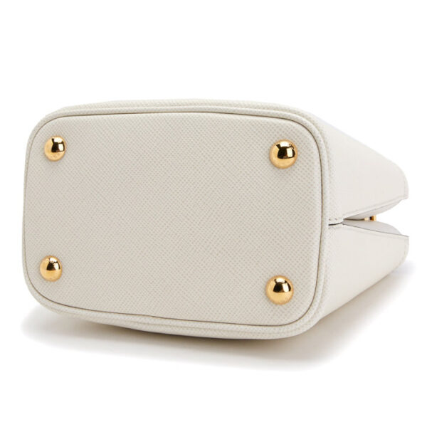 Túi Prada Double Bucket Bag Small Pannier White 1BA217-2ERX-F0G3Z - Ảnh 3