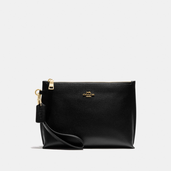 VÍ Coach Charlie Pouch Black Gold Y0XB1669V5 - Ảnh 2