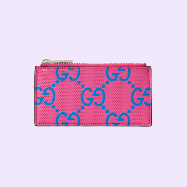 Vi Gucci GG Embossed Zip Card Case 'Fuchsia' 725550-AABCZ-5745