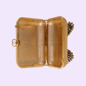 Tui Gucci Metal Handbag Crystal Bow 'Gold' 725794-9AAA2-8046
