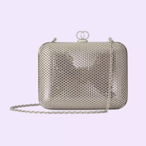 Tui Gucci Metal Handbag Crystal Bow 'Silver' ‎725794-9AAA2-8054