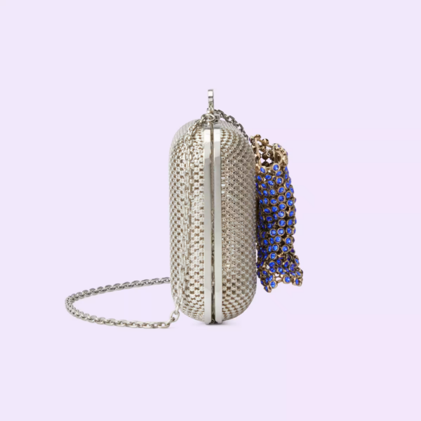 Tui Gucci Metal Handbag Crystal Bow 'Silver' ‎725794-9AAA2-8054