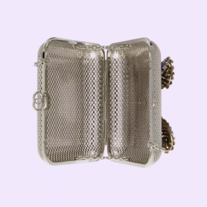 Tui Gucci Metal Handbag Crystal Bow 'Silver' ‎725794-9AAA2-8054