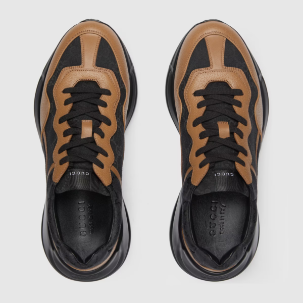 Giày Gucci Men's Rhyton Sneaker 'Black Canvas' 725932-FAA1P-1155 - Ảnh 4