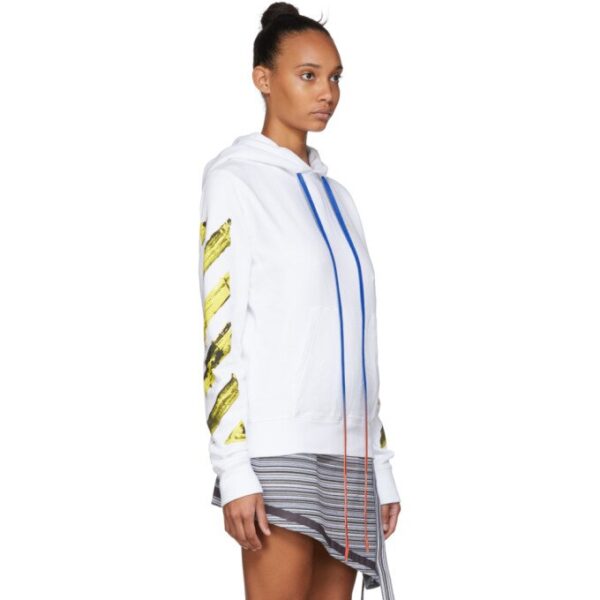 Áo Off White Acrylic Arrows Hoodie White Yellow OW00231 - Ảnh 3