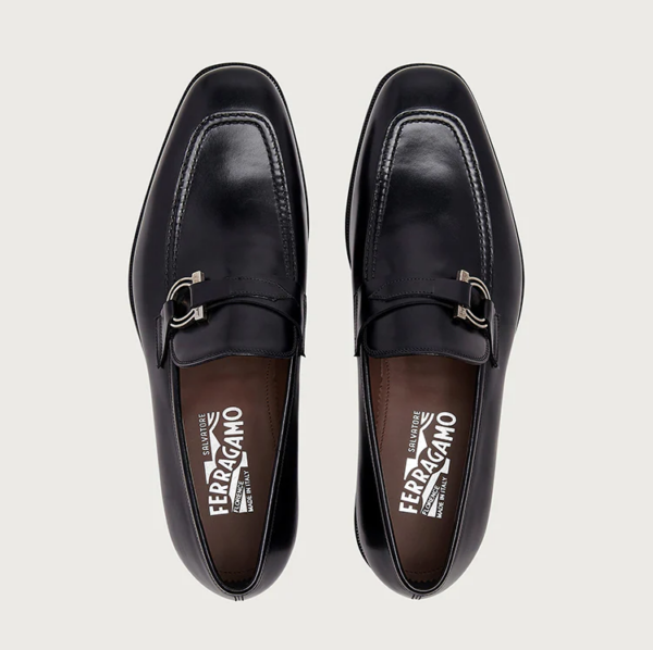 Giày Salvatore Ferragamo Moccasin Gancini 'Black' 02C493-732327 - Ảnh 4