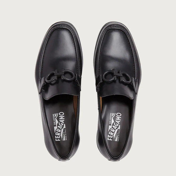 Giày Salvatore Ferragamo Moccasin Gancini 'Black' 02C506-732384 - Ảnh 4