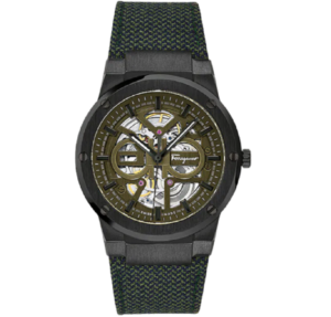 Dong Ho Salvatore Ferragamo F-80 Skeleton 'Green' 611187-740111