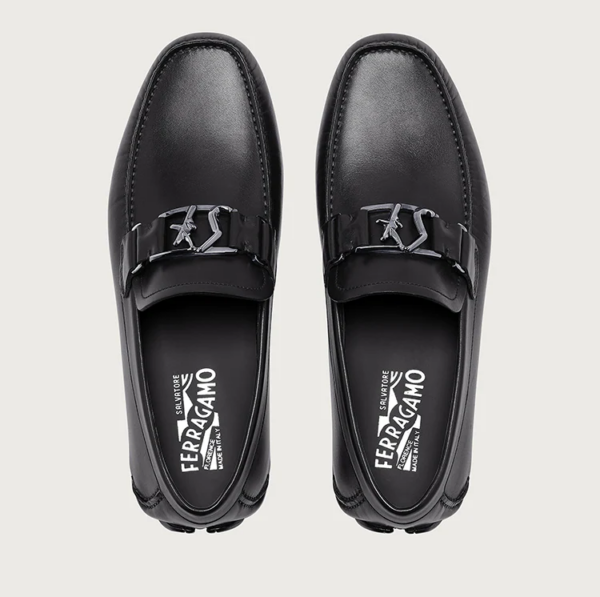 Giày Salvatore Ferragamo Driver Gancini 'Black Light' 020144-741584 - Ảnh 4