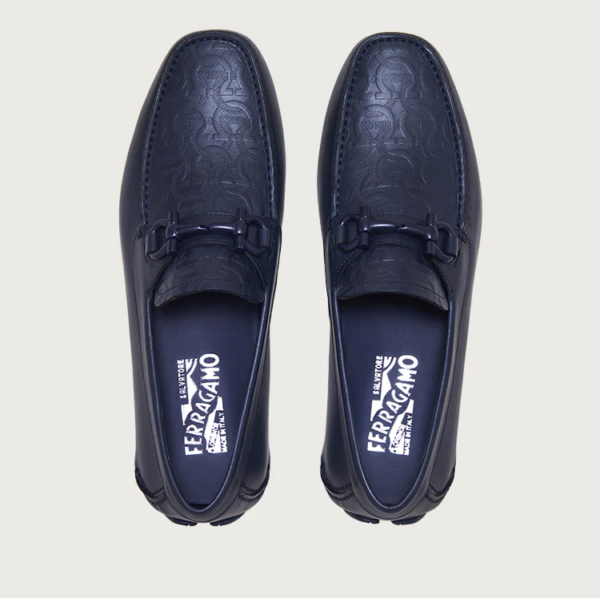 Giày Salvatore Ferragamo Driver Gancini 'Navy Blue' 02C398-745586 - Ảnh 4