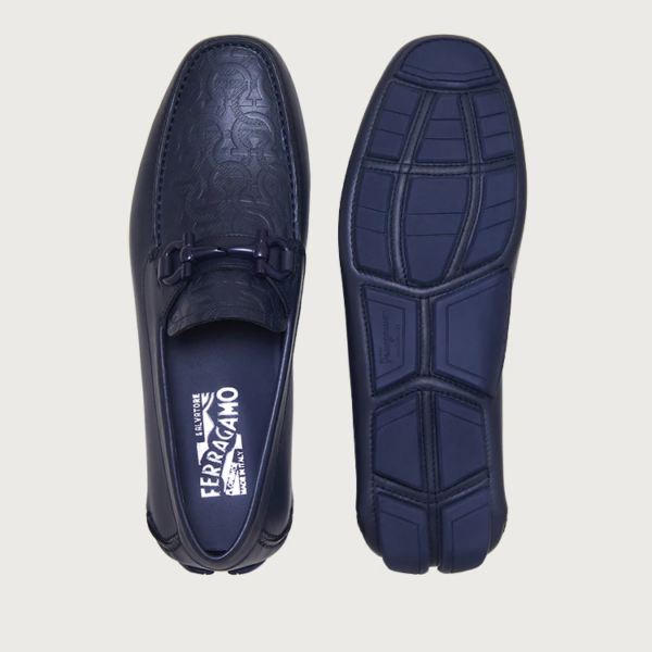 Giày Salvatore Ferragamo Driver Gancini 'Navy Blue' 02C398-745586 - Ảnh 5