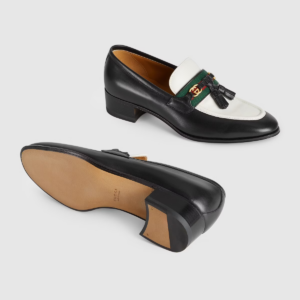 Alternative view of Giày Gucci Loafer With Web And Interlocking G White And Black Leather