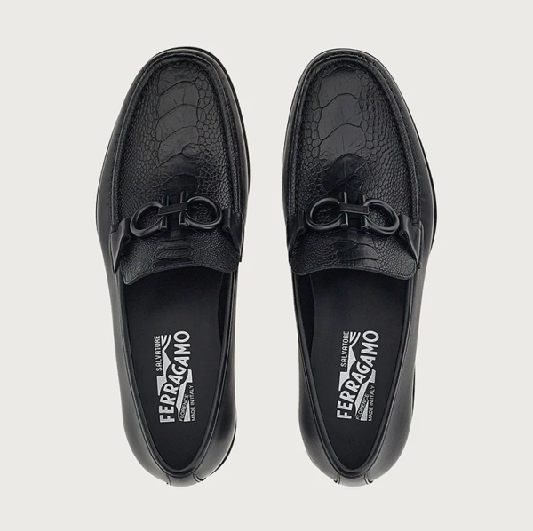 Giày Salvatore Ferragamo Moccasin Gancini 'Black' 02C160-749603 - Ảnh 4