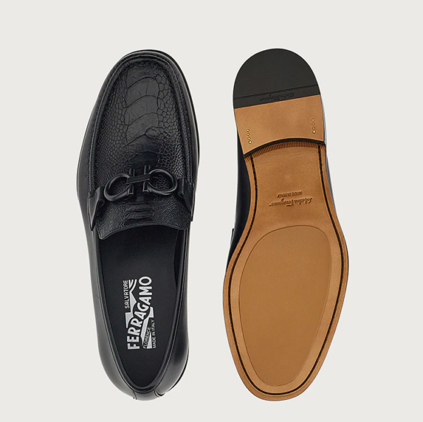 Giày Salvatore Ferragamo Moccasin Gancini 'Black' 02C160-749603 - Ảnh 5