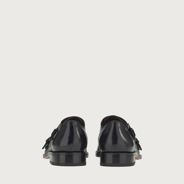 Giày Salvatore Ferragamo Double Monkstrap 'Black' 020617-750065 - Ảnh 3