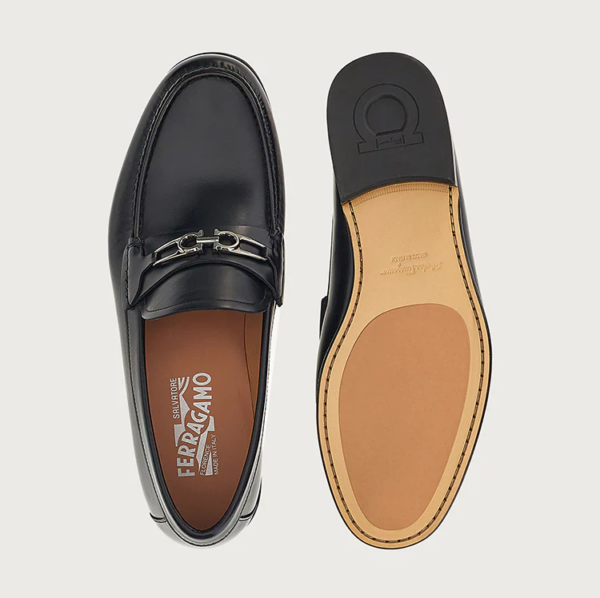 Giày Salvatore Ferragamo Moccasin Gancini 'Black' 020667-750514 - Ảnh 5
