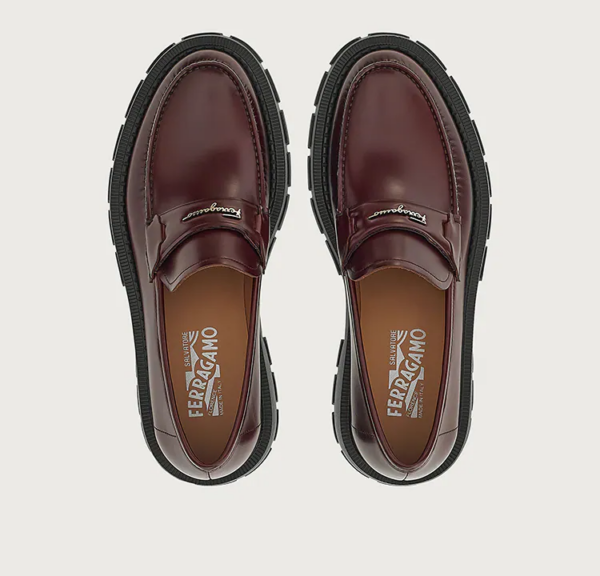 Giày Salvatore Ferragamo Moccasin Signature 'Nebbiolo' 020620-750528 - Ảnh 4