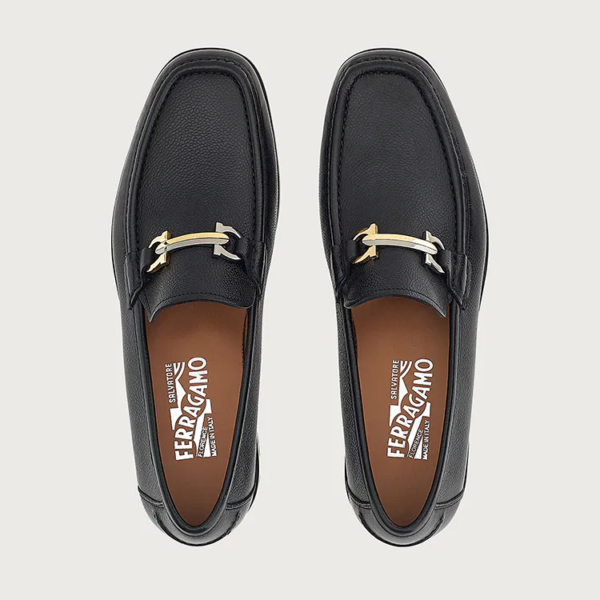 Giày Salvatore Ferragamo Moccasin Gancini 'Black' 020619-750529 - Ảnh 4