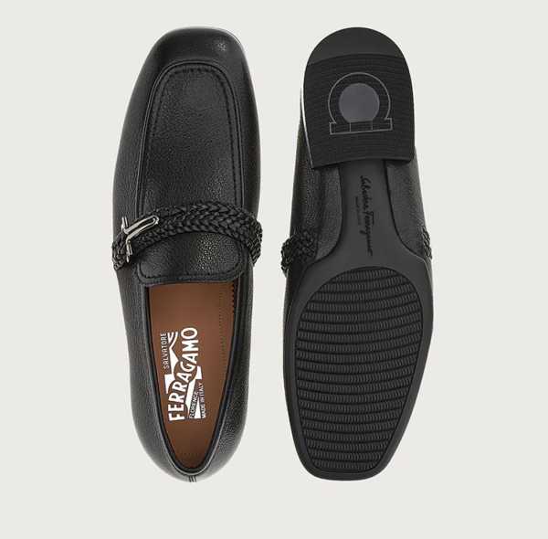 Giày Salvatore Ferragamo Moccasin Gancini 'Black' 020593-750541 - Ảnh 5