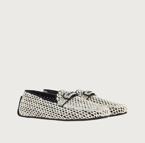 Giày Salvatore Ferragamo Driver Gancini Crochet 'White' 020672-751408 - Ảnh 2