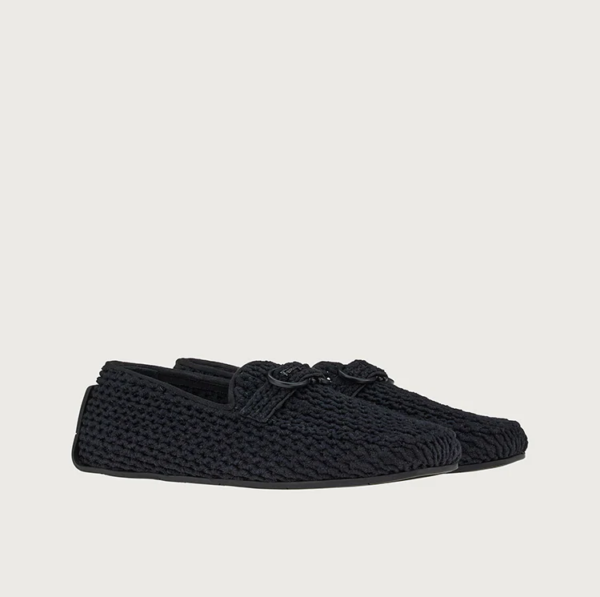 Giày Salvatore Ferragamo Driver Gancini Crochet 'Black' 020672-751409 - Ảnh 2