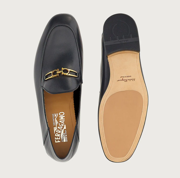 Giày Salvatore Ferragamo Moccasin Gancini 'Black' 020586-751489 - Ảnh 4