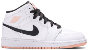 Giày Nike Air Jordan 1 Mid GS 'White Arctic Orange' 554725-180