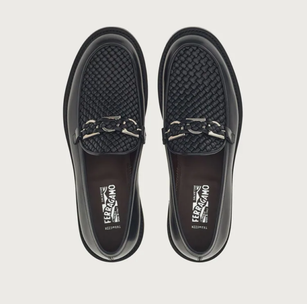 Giày Salvatore Ferragamo Moccasin Gancini 'Black' 020740-752443 - Ảnh 4