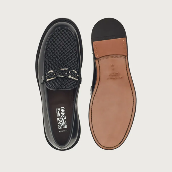 Giày Salvatore Ferragamo Moccasin Gancini 'Black' 020740-752443 - Ảnh 5