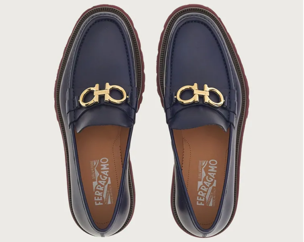 Giày Salvatore Ferragamo Gancini Loafer 'Marine Blue' - Ảnh 5