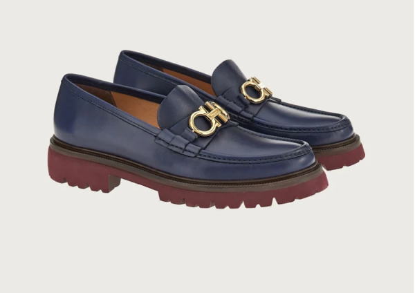 Giày Salvatore Ferragamo Gancini Loafer 'Marine Blue' - Ảnh 2
