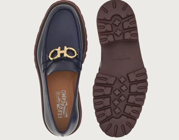 Giày Salvatore Ferragamo Gancini Loafer 'Marine Blue' - Ảnh 4