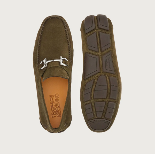 Giày Salvatore Ferragamo Driver Gancini 'Moss' 020350-753169 - Ảnh 5