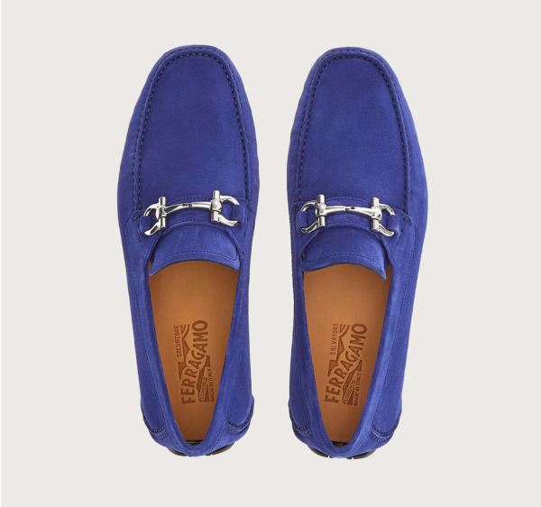 Giày Salvatore Ferragamo Driver Gancini 'Golfo Blue' 020350-753170 - Ảnh 3