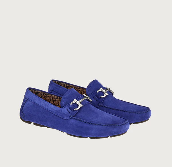 Giày Salvatore Ferragamo Driver Gancini 'Golfo Blue' 020350-753170 - Ảnh 2