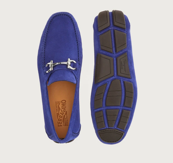 Giày Salvatore Ferragamo Driver Gancini 'Golfo Blue' 020350-753170 - Ảnh 5