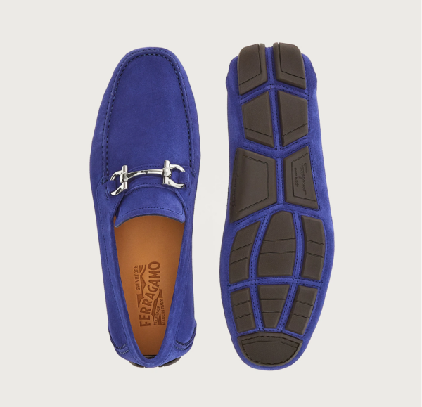 Giày Salvatore Ferragamo Driver Gancini 'Golfo Blue' 020350-753170 - Ảnh 5