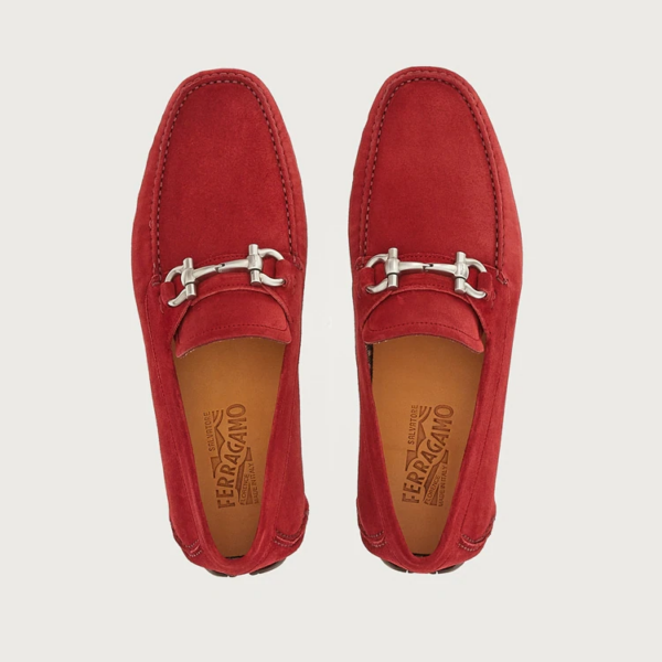 Giày Salvatore Ferragamo Driver Gancini 'Pomegranate' 020350-753171 - Ảnh 4