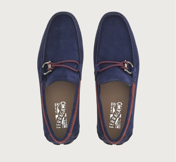 Giày Salvatore Ferragamo Driver Gancini 'Marine Blue' 02B796-753180 - Ảnh 3