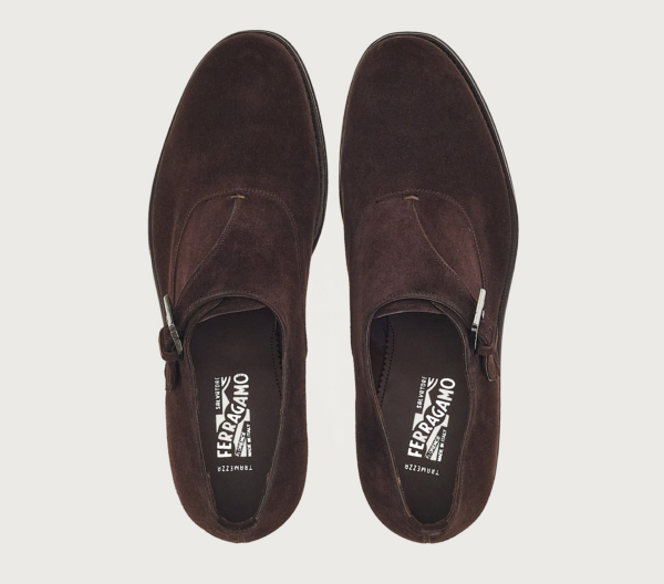 Giày Salvatore Ferragamo Single Monkstrap 'Brown' 020834-753877 - Ảnh 3