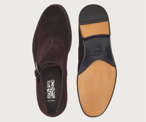 Giày Salvatore Ferragamo Single Monkstrap 'Brown' 020834-753877 - Ảnh 5