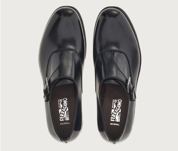 Giày Salvatore Ferragamo Single Monkstrap 'Black' 020834-753938 - Ảnh 3