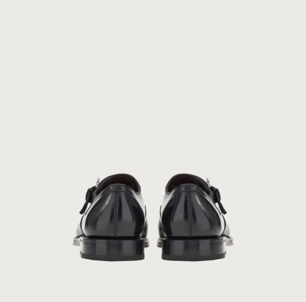 Giày Salvatore Ferragamo Single Monk Strap 'Black' 020834-753938 - Ảnh 2