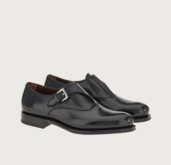 Giày Salvatore Ferragamo Single Monk Strap 'Black' 020834-753938 - Ảnh 3