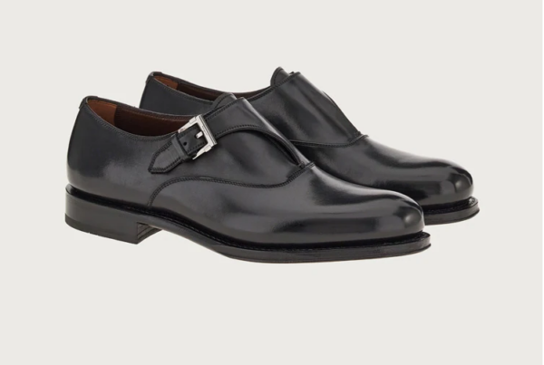 Giày Salvatore Ferragamo Single Monk Straps 'Black' - Ảnh 2