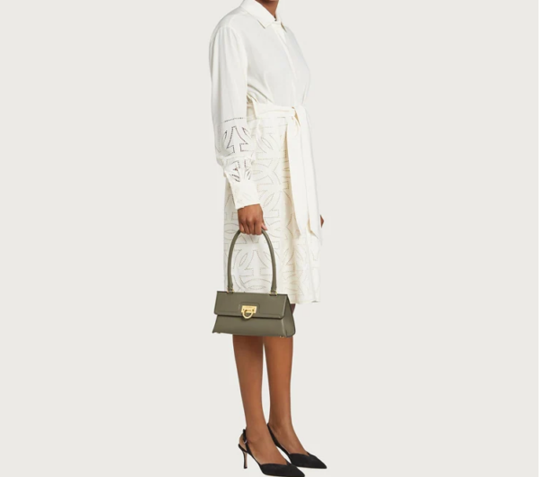 Tui Salvatore Ferragamo Trifolio Swing Bag 'Oliver Green' 211495-754362