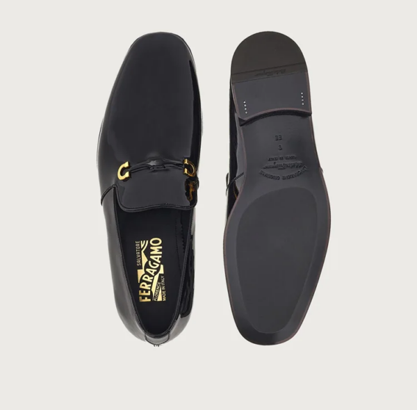 Giày Salvatore Ferragamo Moccasin Gancini 'Black' 020753-754369 - Ảnh 5