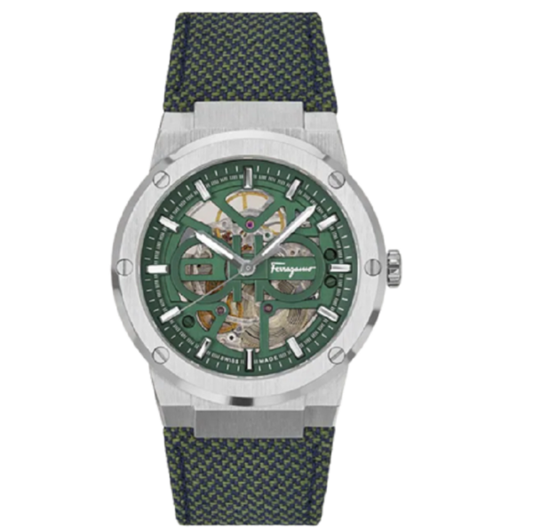 Dong Ho Salvatore Ferragamo F-80 Skeleton 'Green' 611187-756606