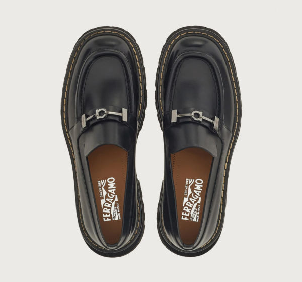 Giày Salvatore Ferragamo Moccasin Gancini 'Black' 020956-756609 - Ảnh 3
